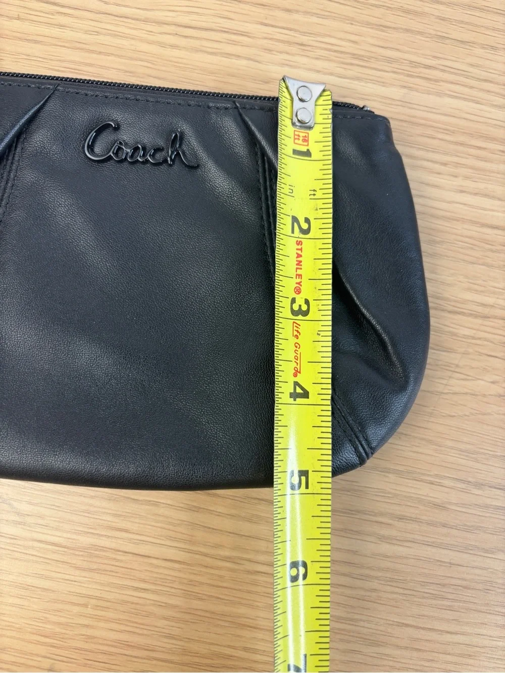 Y2K Coach Black Leather Wristlet‎ Clutch